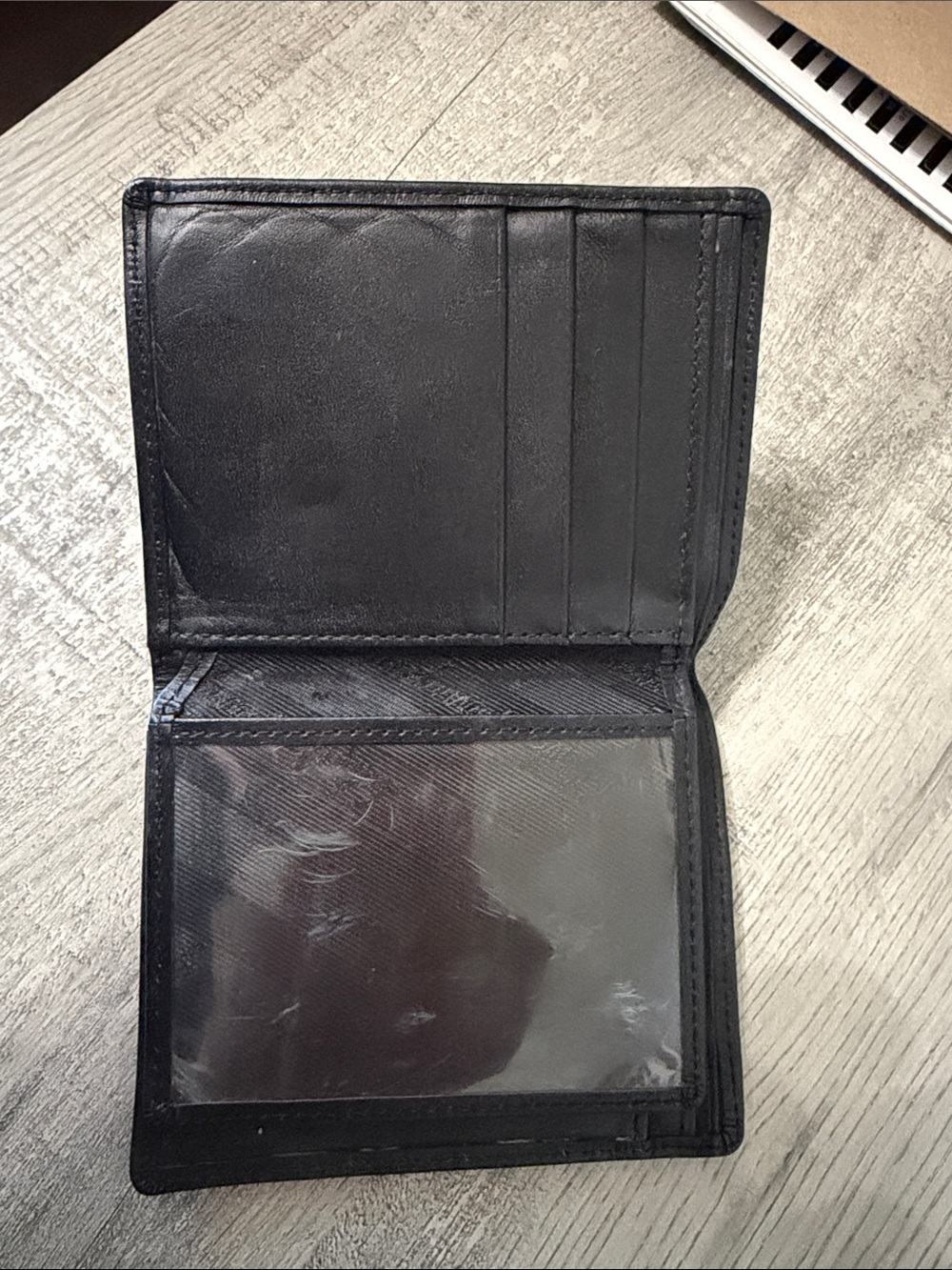Salvatore Ferragamo Black Leather Bi-Fold Card & ID Holder